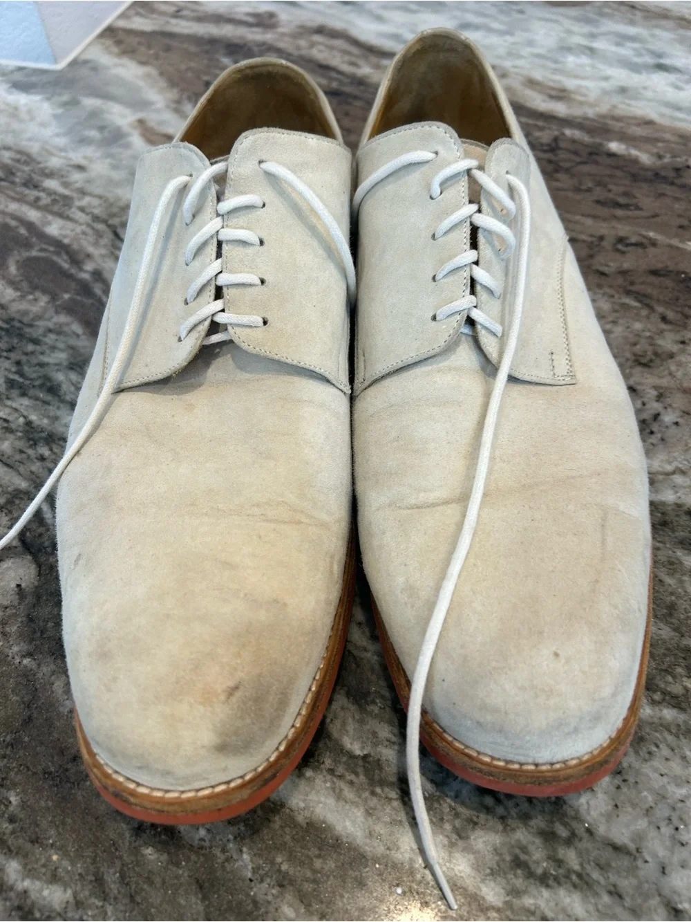 J. Peterman Men's Suede Derby Shoes made in Italy size 12 1/2 have wear scuffs